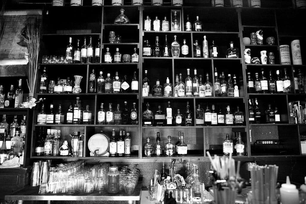A dark bar